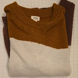 UpWest Color Block Sweater - Mustard, Cream, and Brown